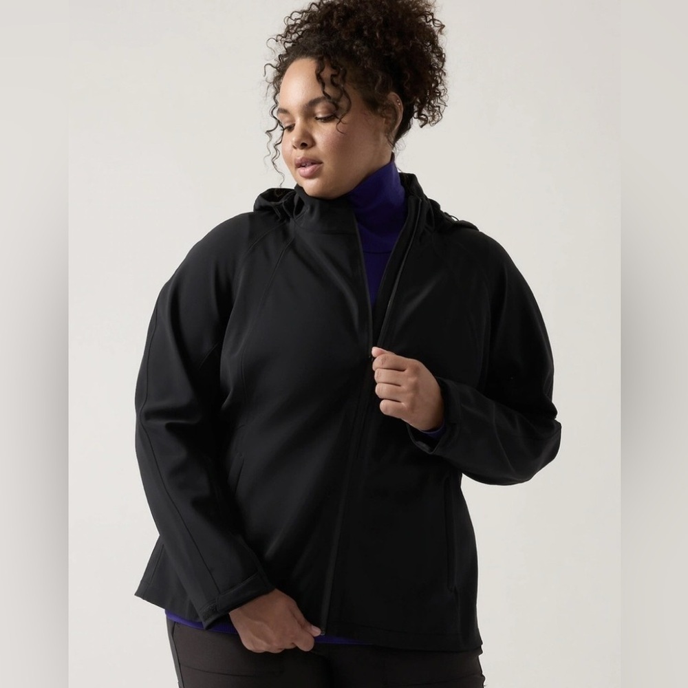 NWT Athleta Glacier Black Softshell Jacket Size 1X